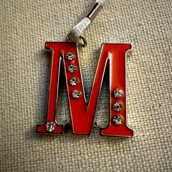 Ladybug with M bookmark w crystals and silver silk cord NWOT - Picture 5 of 7